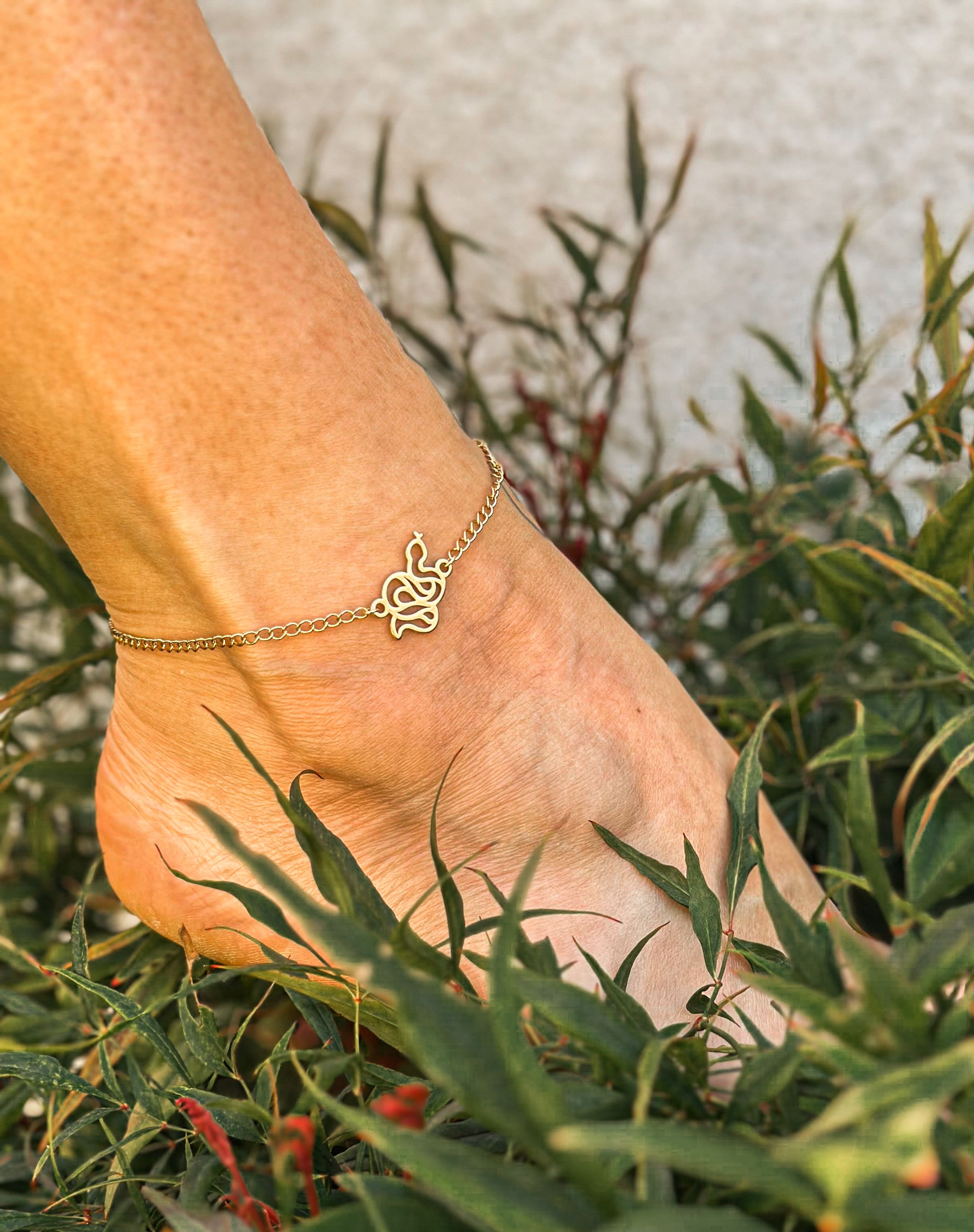 Bracelet de cheville serpent