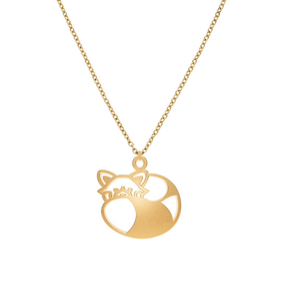 Collier Panda Roux Or Chaîne Zoom #Couleur et collier_No