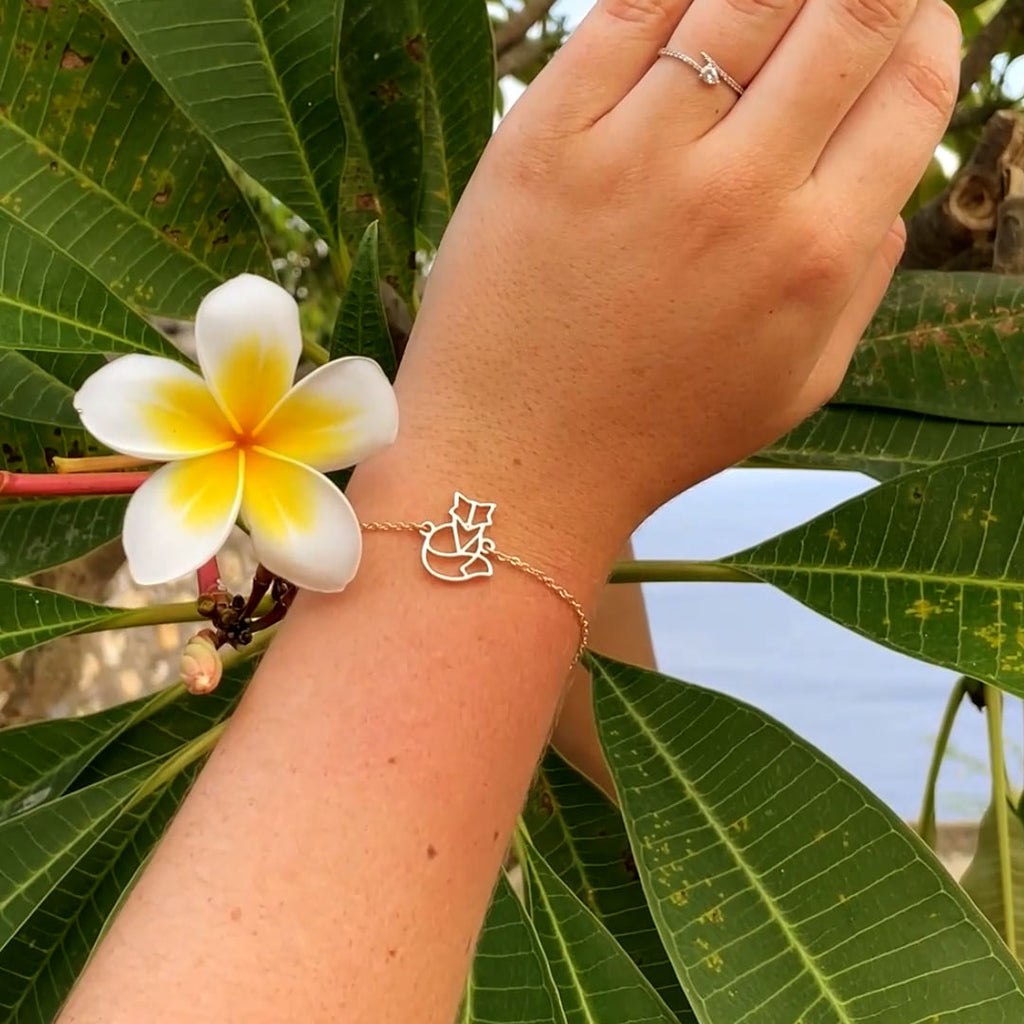 Video Bracelet Renard Or Chaîne fleur