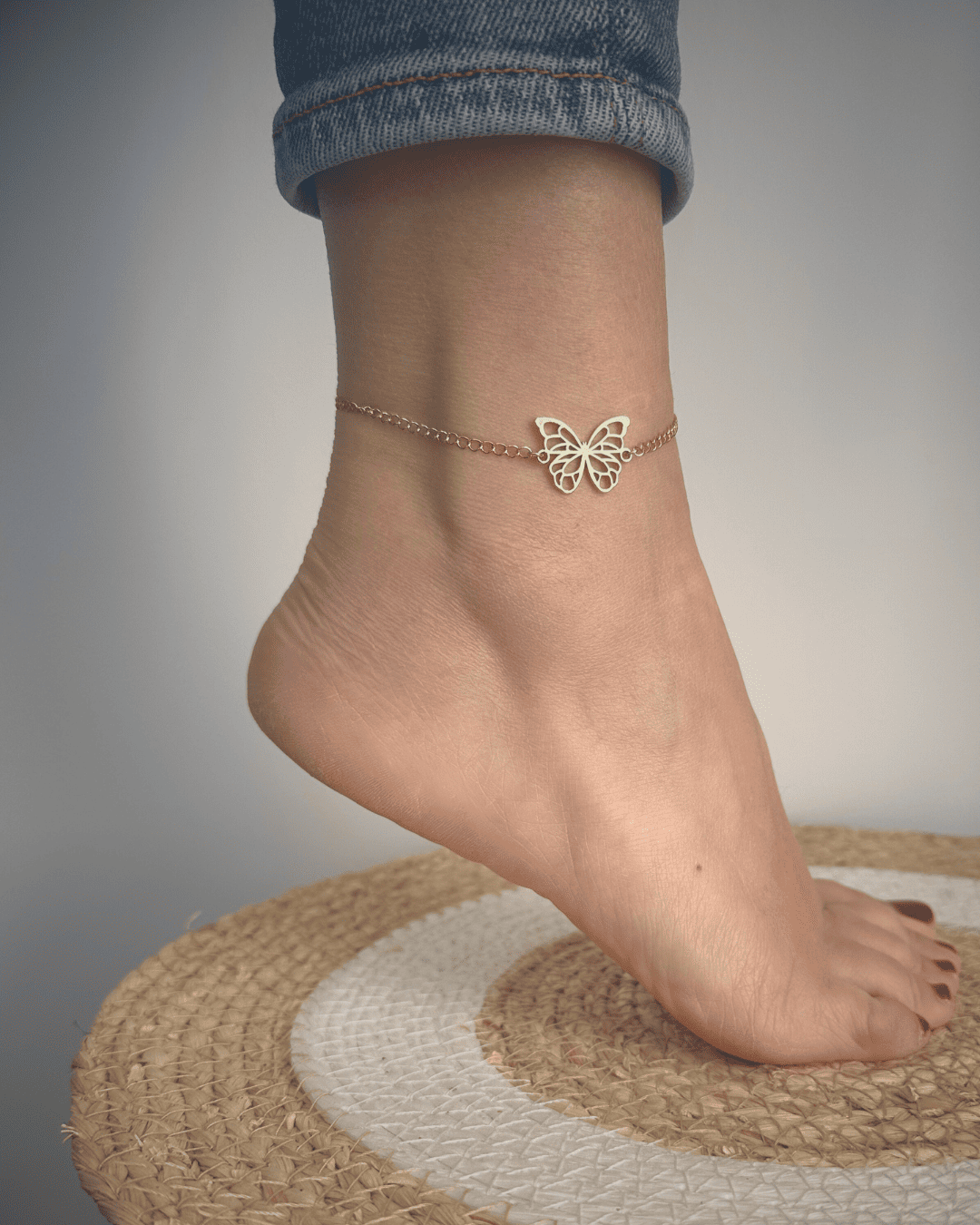 Bracelet de cheville papillon