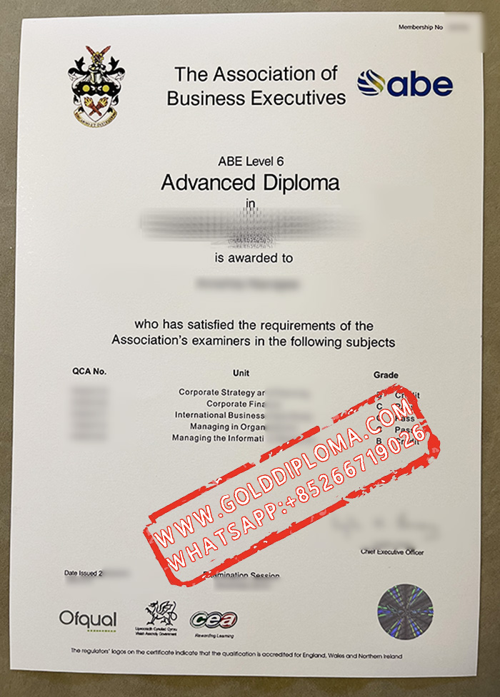 Association of Business Executives (ABE) fake diploma