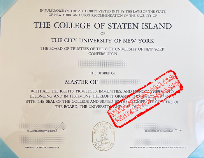 City University of New York College of Staten Island fake diploma