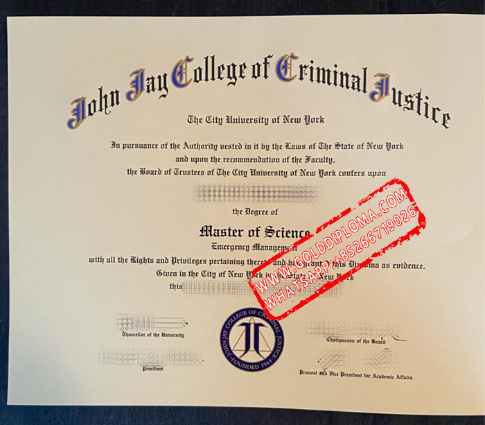 City University of New York John Jay College of Criminal Justice fake degree