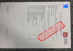 London School of Economics and Political Science (LSE) fake transcript