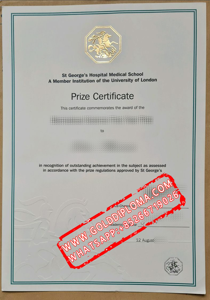 St. George's Hospital Medical School fake certificate