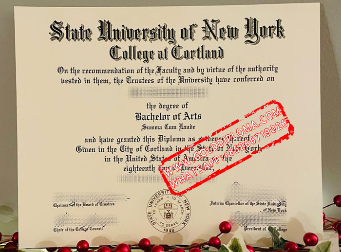 State University of New York College at Cortland fake diploma