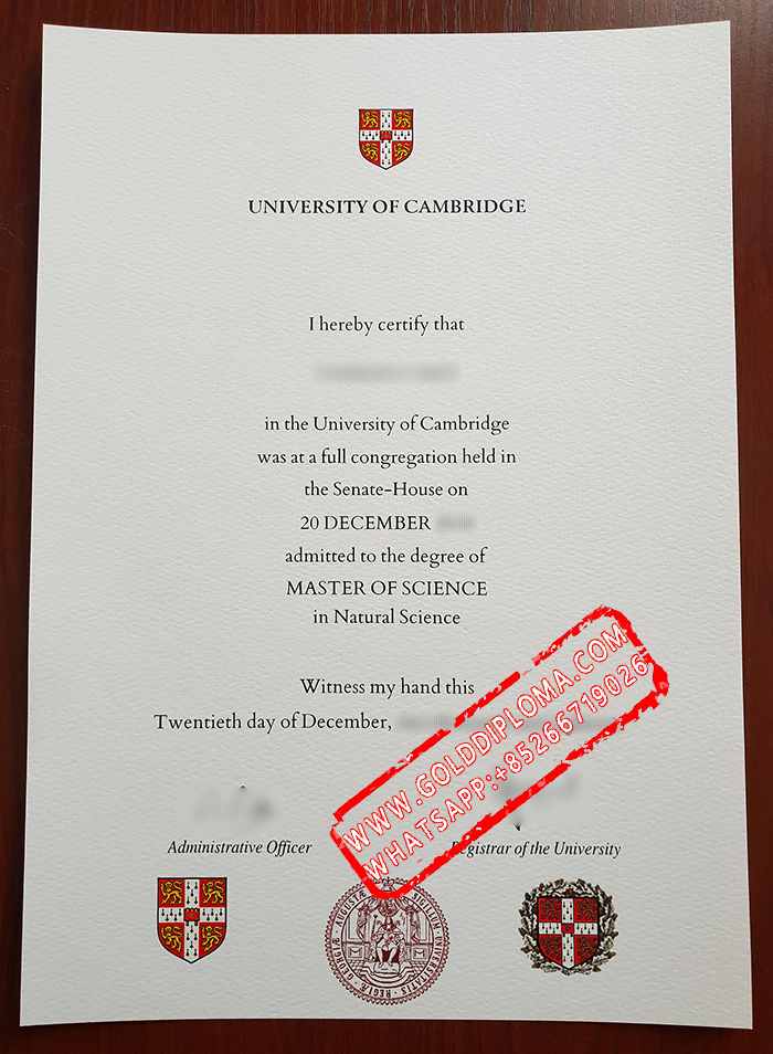 University of Cambridge fake diploma