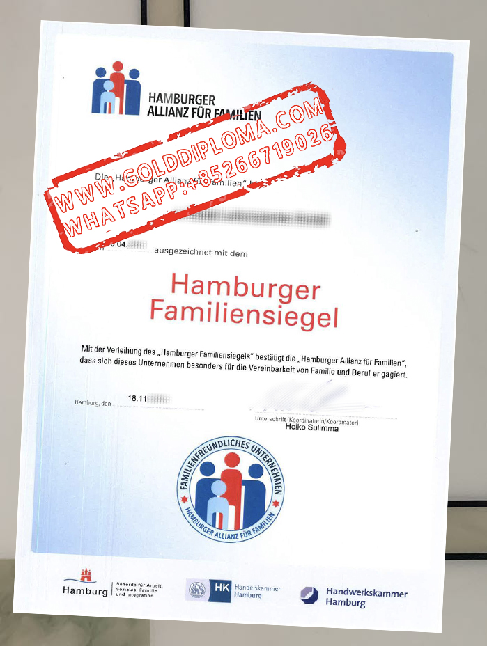 Hamburger Allianz Für Familien fake certificate