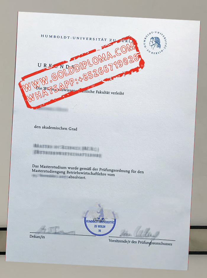 Humboldt University of Berlin fake diploma