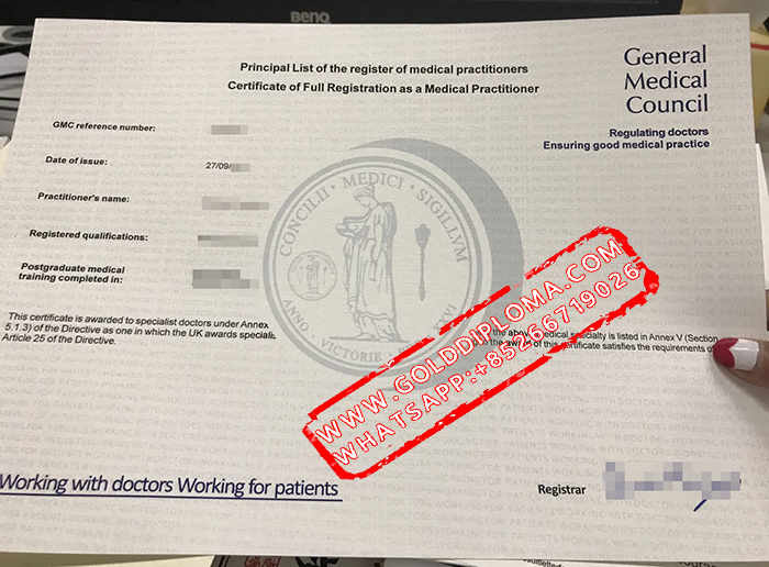 General Medical Council fake certificate