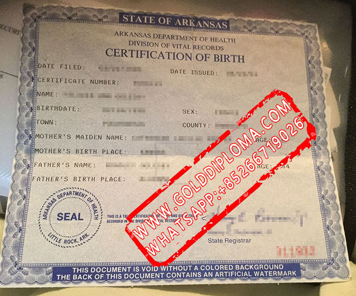 Arkansas birth fake certificate