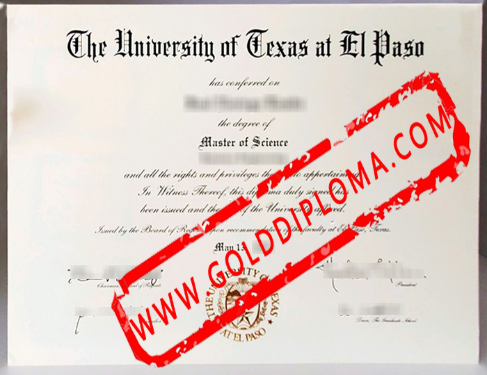 University of Texas at El Paso fake degree